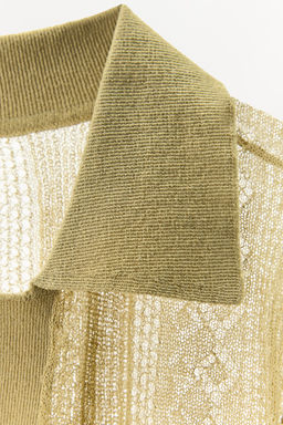 CUTWORK KNIT POLO TOP - Zara фото 5