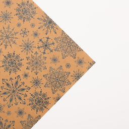 Цена за 10 шт. Бумага упаковочная бурый крафт «Снежинки», 50×70 см