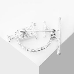 Брошь «Микроскоп», цвет чёрно-белый в серебре