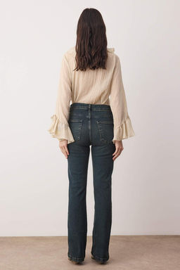 Yesil Yuksek Bel Comfort/Esnek Flare Jeans TWOSS26JE00022 - Trendyolmilla фото 4