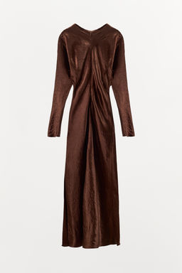 CRUMPLED PLEATED MIDI DRESS - Zara фото 6