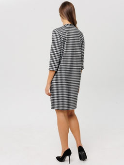 Платье женское П-176 (жаккард принт) Тёмно-серая ёлочка