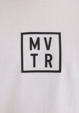 MVTR Bask?l? Beyaz Ti??rt - Mavi фото 7