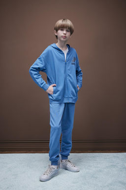 %100 Pamuk Bask_l_ Kap__onlu Fermuarl_ Sweatshirt Erkek _ocuk - Defacto фото 2