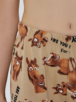 Комплект для мальчиков бежевый с принтом лошадей - Mark formelle фото 8