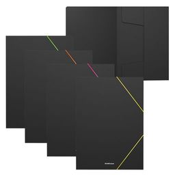 Цена за 4 шт. Папка на резинках пластиковая ErichKrause Matt Accent, A4, ассорти (в пакете по 4 шт.)