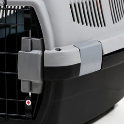 Переноска для животных с откидной прозрачной крышей 48х33х29,5 см, серая - Пижон фото 5