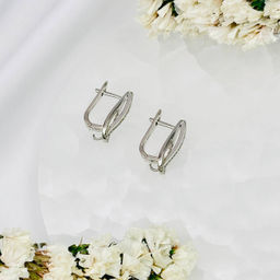 Швензы для сережек с Фианитами родированные