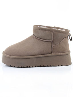04-PF8520-6 KHAKI Угги женские (натуральная замша, 100% шерсть)