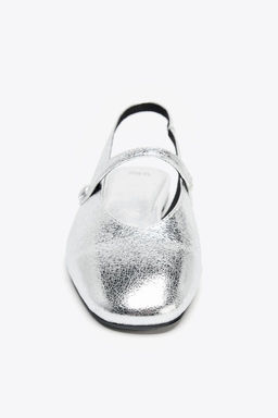 METALLIC EFFECT BALLERINAS - Zara фото 7
