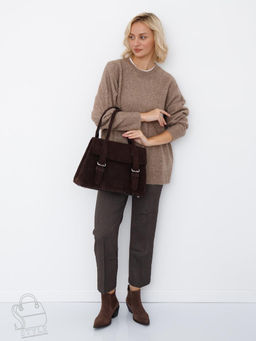 Сумка женская кожаная 1092M coffee Polina&Eiterou