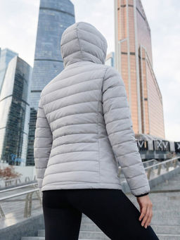 Куртка женская гибридная стёганая с капюшоном с графеновой подкладкой синего цвета 9622_1S - Valianly фото 57