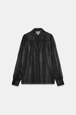 SEMI-SHEER SHIRT WITH RUFFLES AND BEADS - Zara фото 7