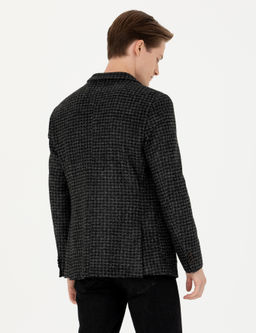 Спортивная куртка узкого кроя из смесовой шерсти антрацитового цвета - Cacharel фото 5