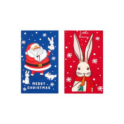 Набор кухонных полотенец Доляна Bunny & Santa 35х60 см - 2 шт., 100% хл