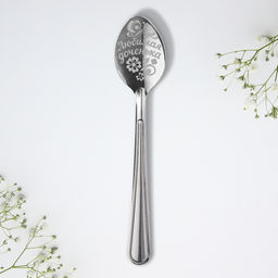 Цена за 3 шт. Ложка чайная с гравировкой Самой лучшей дочке, h=14 см