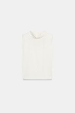 TOP CUELLO ALTO HOMBRERAS / Blanco - Zara фото 4
