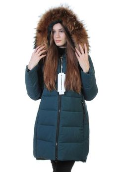 9196 Пальто зимнее женское (холлофайбер, натуральный мех енота) - Fashion фото 2