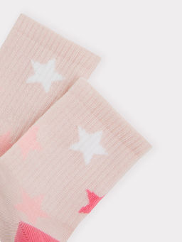 Цена за 5 пар! Носки детские розовые с рисунком в виде звездочек - Mark formelle фото 2
