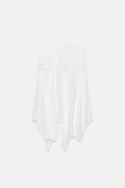 FALDA MIDI ASIM?TRICA BORDADOS / Blanco - Zara фото 8