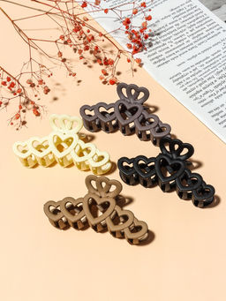 Цена за 12 шт. Крабик для волос «Леона», сердца матовый, 10 см, МИКС