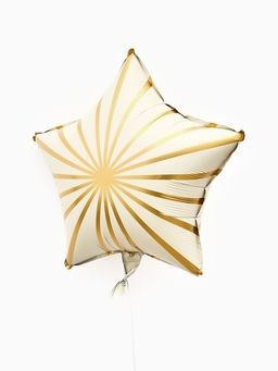 Воздушный шар фольгированный 18" звезда "Грани" цвет белый сатин, набор 5 штук