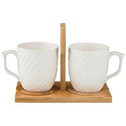 НАБОР ИЗ 2-Х КРУЖЕК LEFARD NATIVE 360МЛ. НА ПОДСТАВКЕ 26,5*11,5*15 СМ