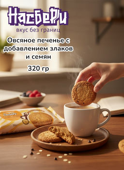 Печенье Сокровище Насберри мультизерновое фас цв/пл фл/п 0,320кг
