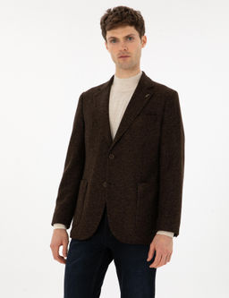 Kahverengi Slim Fit Y_n Kar___ml_ Flanel G_r_n_ml_ Ceket - Cacharel фото 3