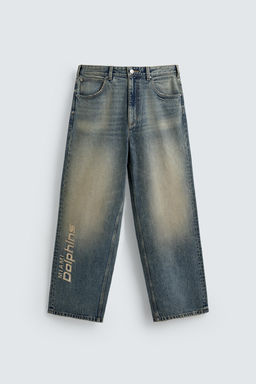 RELAXED FIT EMBROIDERED NFL MIAMI DOLPHINS JEANS - Zara фото 10