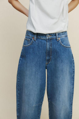 TRF BAGGY BALLOON MID-WAIST JEANS - Zara фото 3