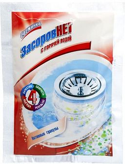 СВЕЖИНКА ЗАСОРОВ НЕТ ср-во д/прочистки засоров в сантехнических трубах д/горячей воды 70гр