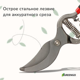 Секатор плоскостной, 10 (25 см), с металлическими обрезиненными ручками, Greengo фото 2