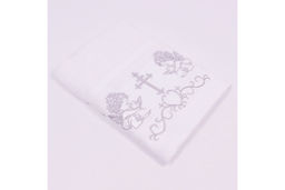3 шт Полотенце махровое детское Крестильное Ангелы с голубями, Y-159 вид 2, серебро - Наталья-текстиль фото 2