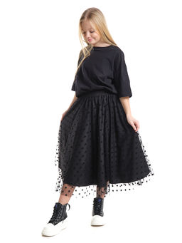 Юбка пачка длинная из фатина 22-7608 черный/зол. звезды - Mini maxi фото 42