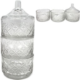 Цена за 2 шт. Ваза 3-х ярусная для меда/икры h-15см, d-7см AMELIA FH-9