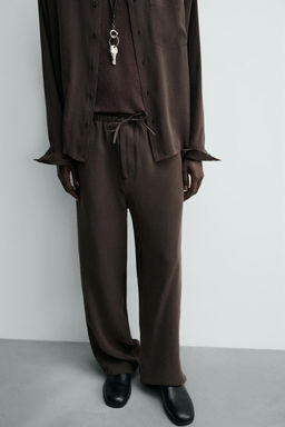 RELAXED FIT FLOWING TROUSERS - Zara фото 5