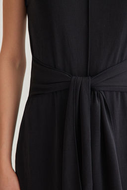 Siyah Duz Kusakl? Midi Yumusak Dokulu Modal Pike Orme Elbise TWOSS25EL00072 - Trendyolmilla фото 4