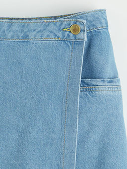 Anvelop Kesim Cepli K?z ?ocuk Jean ?ort Etek