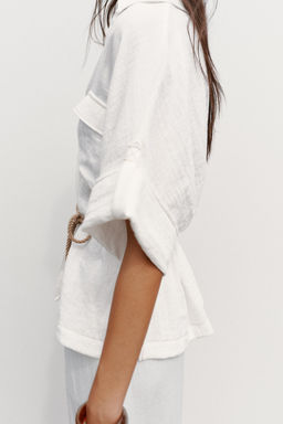 BELTED SAFARI SHIRT - Zara фото 3