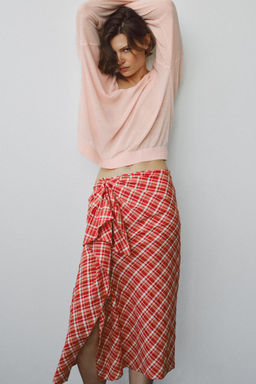ZW COLLECTION CHECK MIDI SKIRT - Zara фото 3