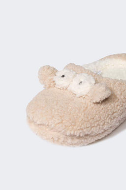 Женские домашние тапочки без шнуровки на плоской подошве - Defacto фото 5