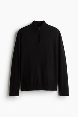 Jersey en lana merino con cremallera Regular Fit