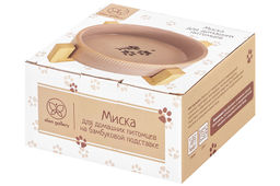 Миска для домашних питомцев 300 мл 12,5*12,5*6 см, с бамбуковой подставкой, серая - Elan gallery фото 9