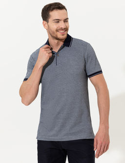 Lacivert Slim Fit Polo Yaka Ti__rt