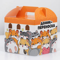 Цена за 10 шт. Домик-переноска для птиц и грызунов Хомячки - Пушистое счастье фото 2