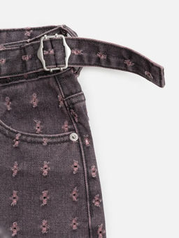 ACOOLA / Брюки джинсовые детские для девочек Sfunks серо-розовый  фото 4