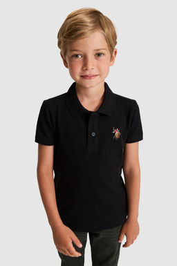 Erkek _ocuk Siyah Polo Yaka Basic Ti__rt