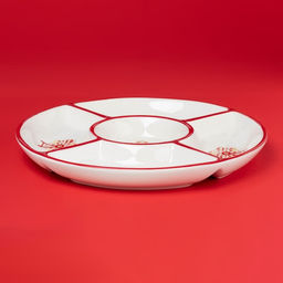 Менажница новогодняя Доляна «Парк аттракционов», 25,5×3,1 см, 5 ячеек, керамика, белая