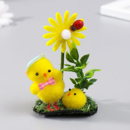 Фигурка пасхальная «Цыпа и цыпленок на лужайке с одуванчиком», 4.5×6×10.5 см